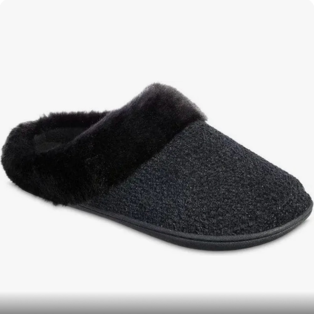 totes Women's Hoodback Slippers Black, Large,